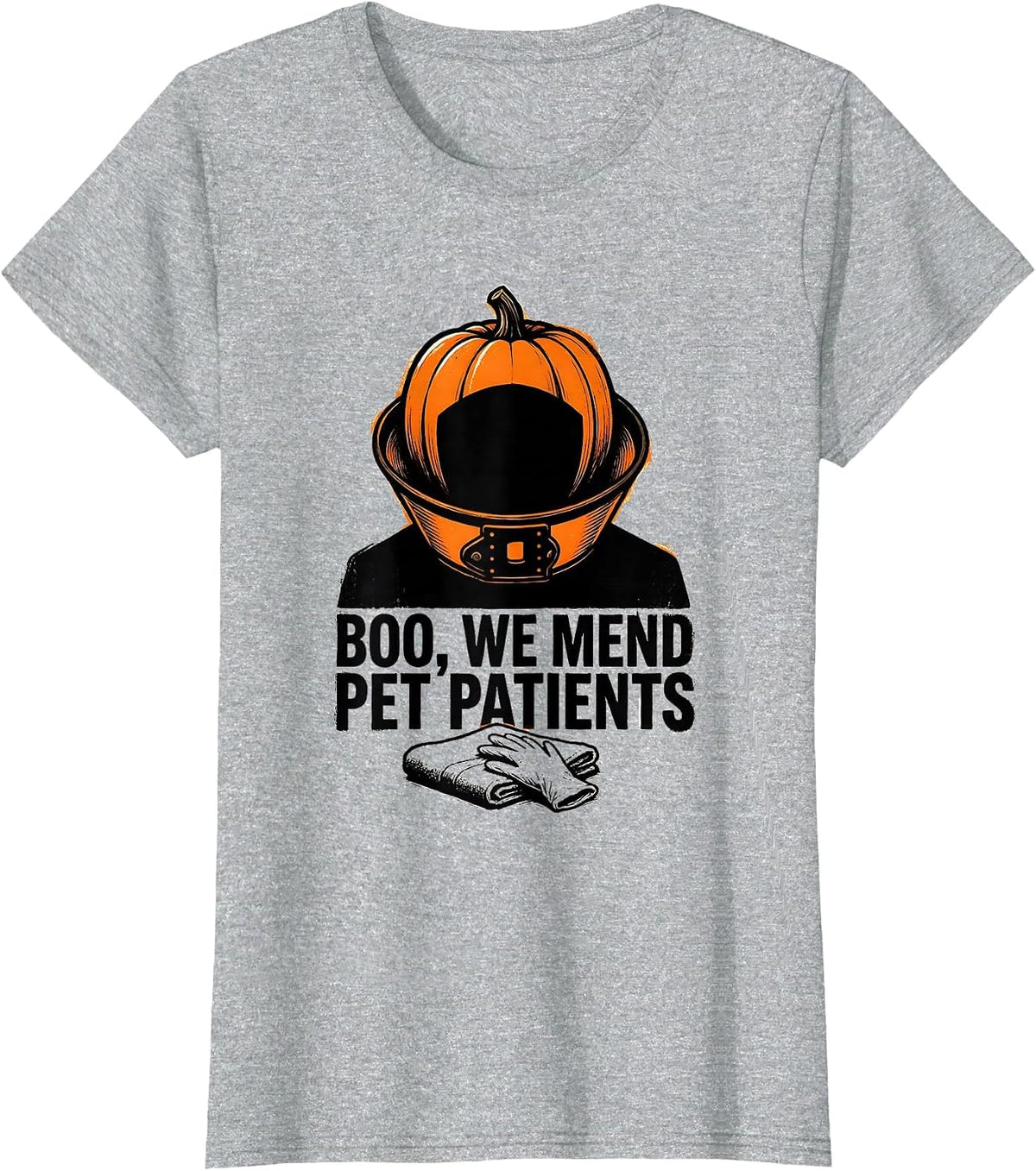 Boo We Mend Pet Patients Funny Vet Tech Halloween Costume T-Shirt - Heather Grey