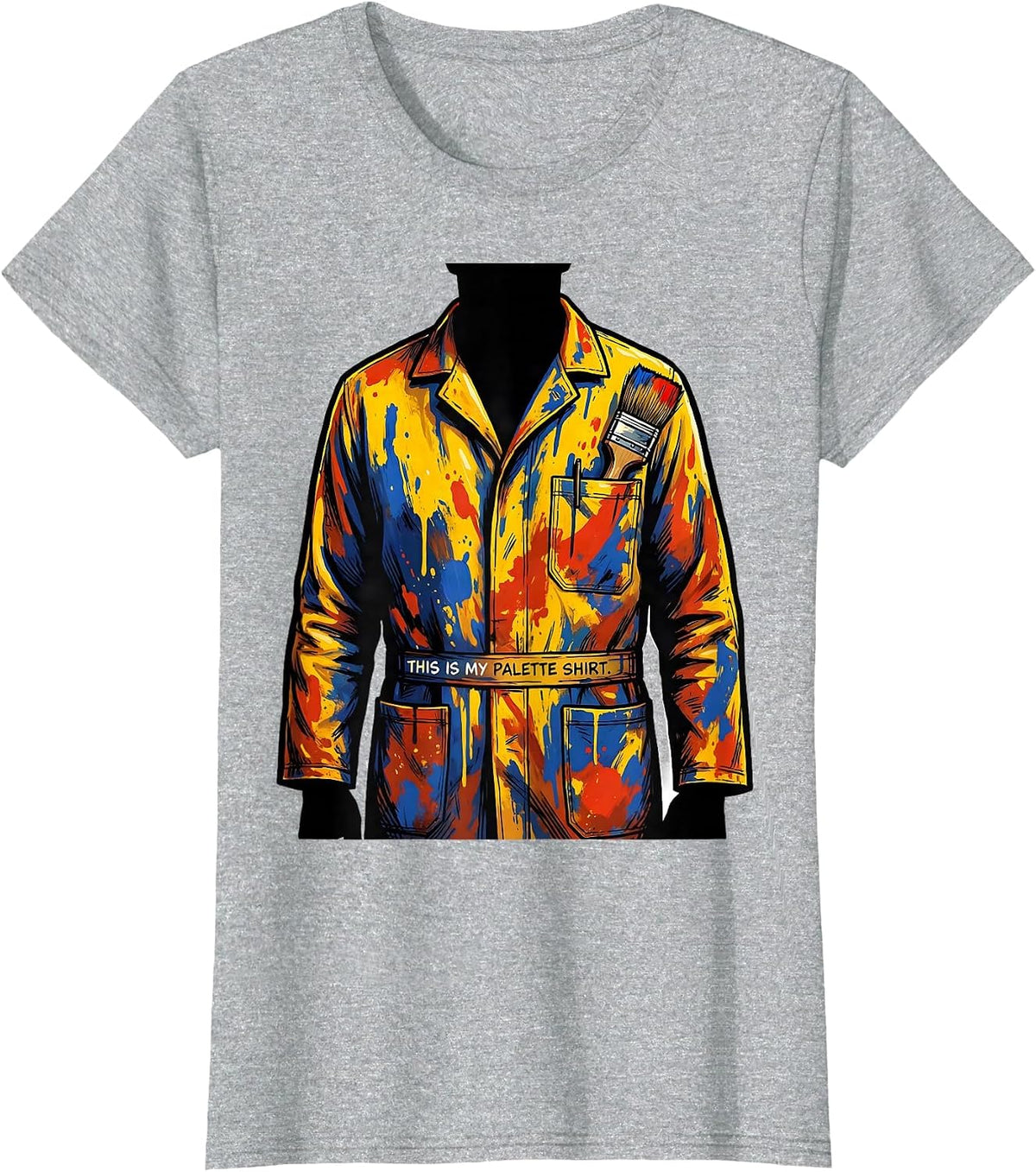 This Is My Palette Shirt Funny Artist Painter Humor Gift T-Shirt - Heather Grey