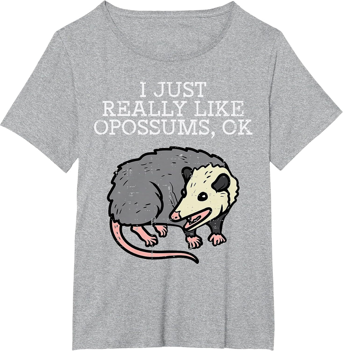 I Just Really Like Opossums Ok Funny Possum Men Women Kids T-Shirt - Heather Grey