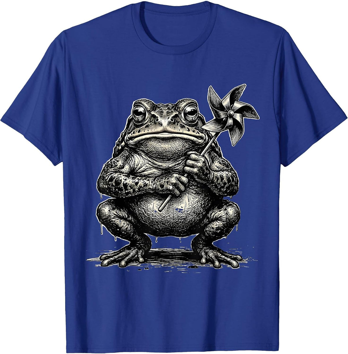 Men's Squat Toad Meme Absurdist Frog Lover Humor T-Shirt - Royal Blue