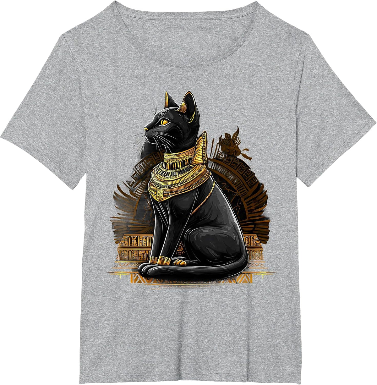 Ancient Egypt Egyptology Tutankhamun Cat Bastet Egyptian God T-Shirt - Heather Grey