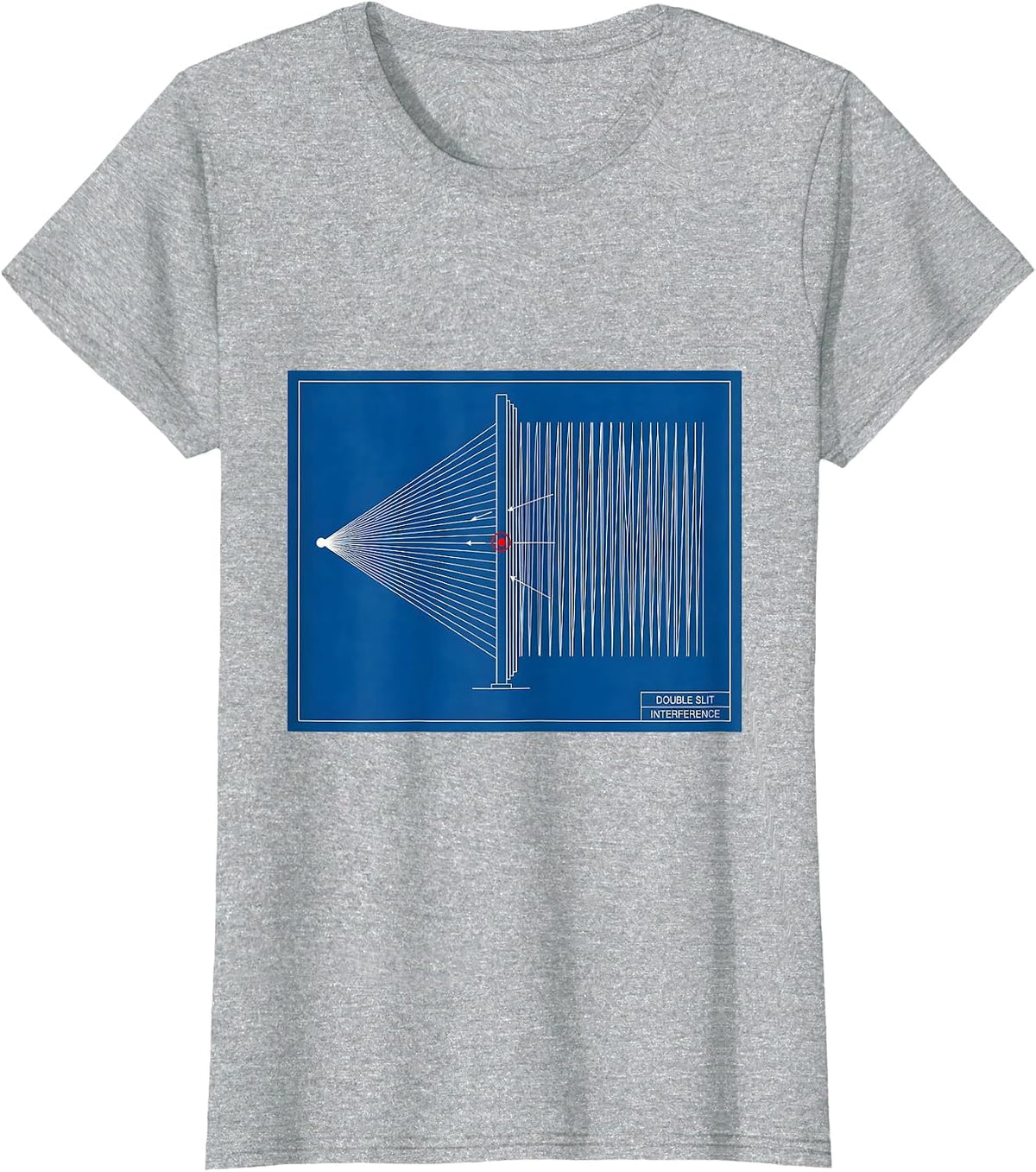 Women's Double Slit Interference Technical Blueprint Quantum Physics T-Shirt - Heather Grey