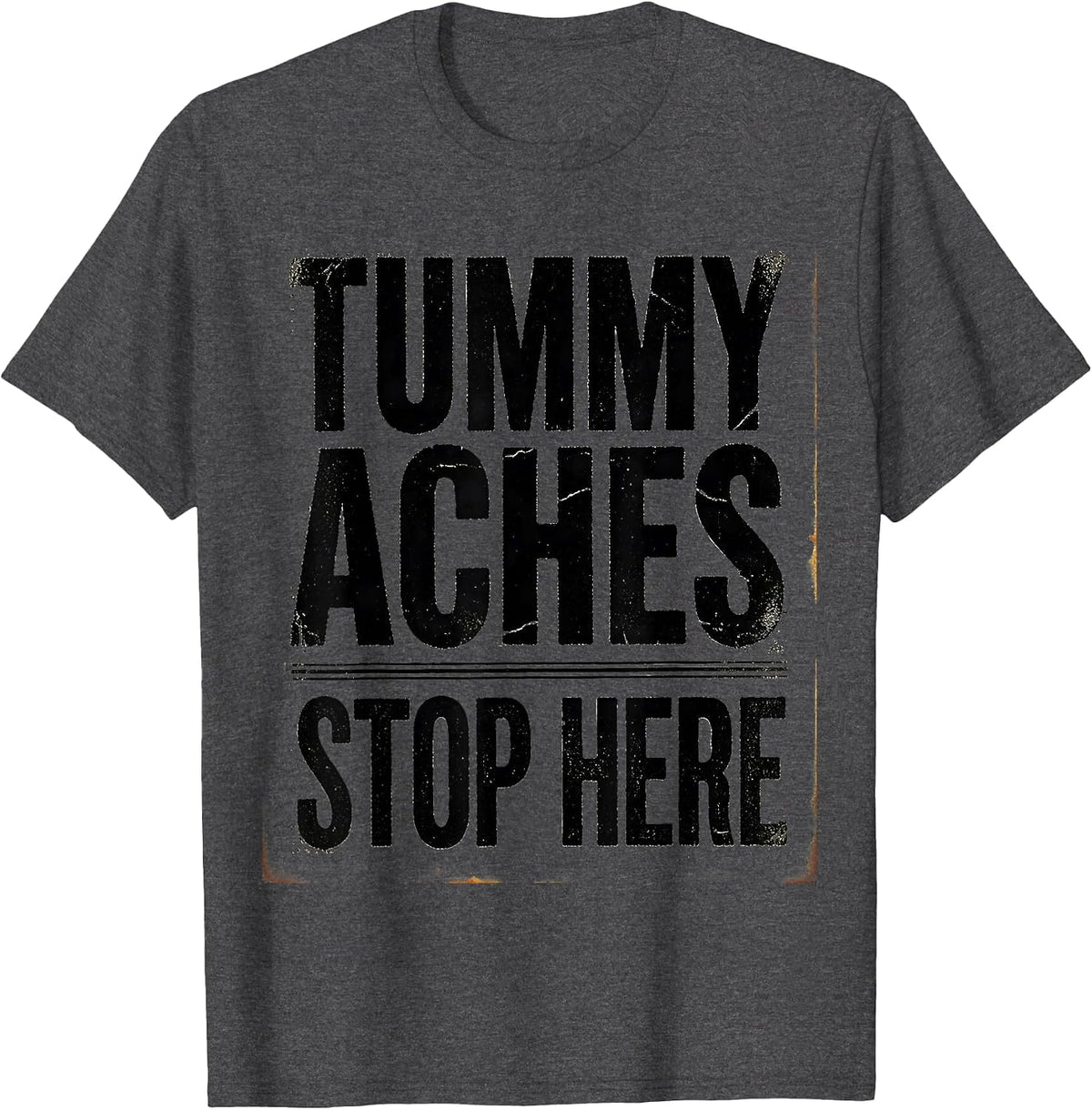 Men's Tummy Aches Stop Here School Nurse Design T-Shirt - Dark Heather Grey