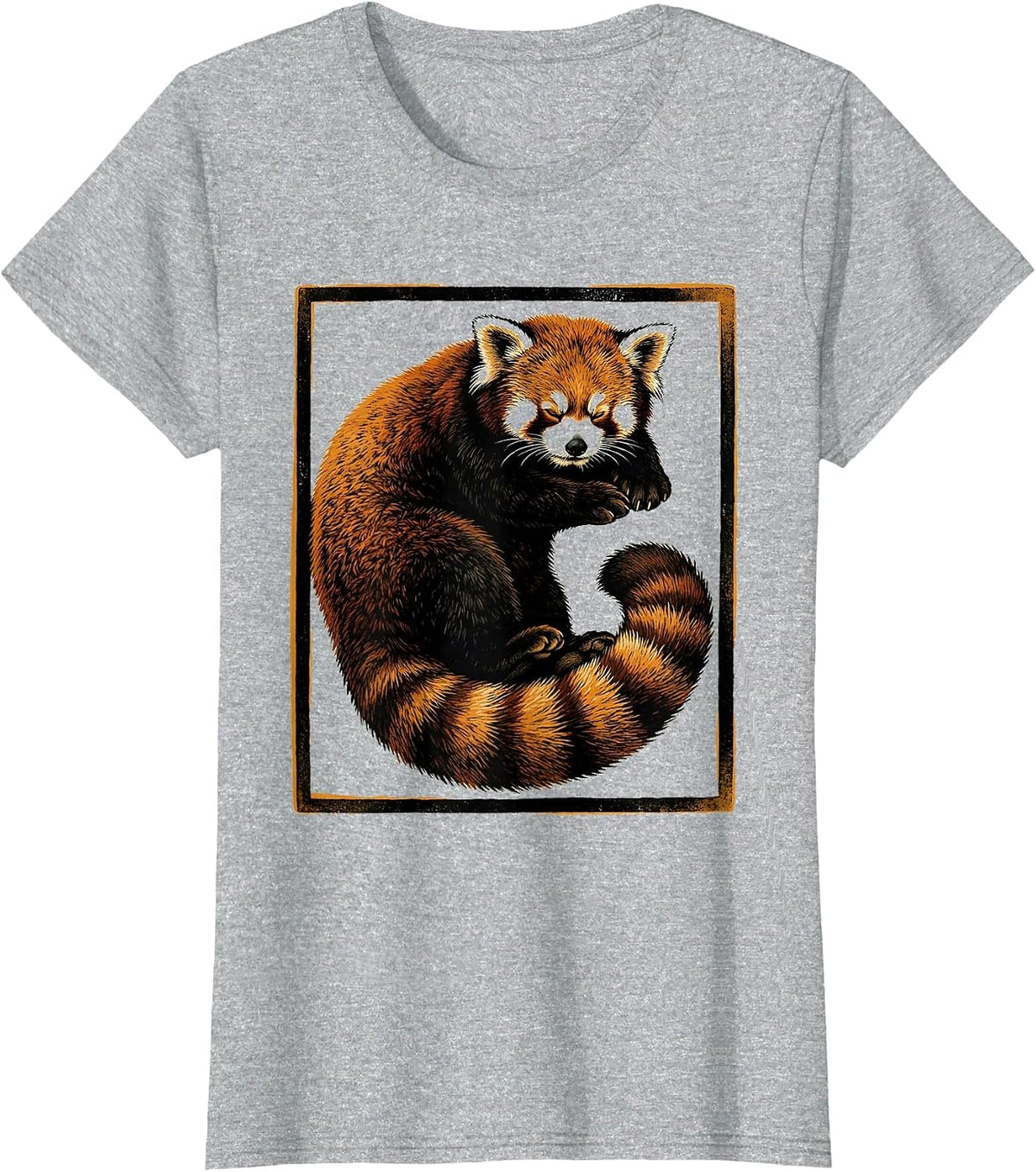 Women's Red Panda Sleepshirt Cute Humor Animal Lover Lounge T-Shirt - Heather Grey