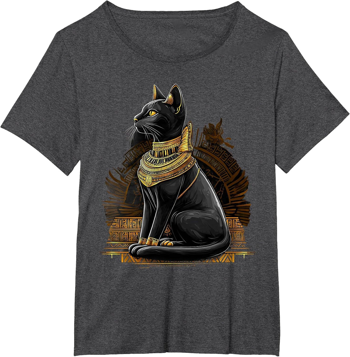 Ancient Egypt Egyptology Tutankhamun Cat Bastet Egyptian God T-Shirt - Dark Heather Grey