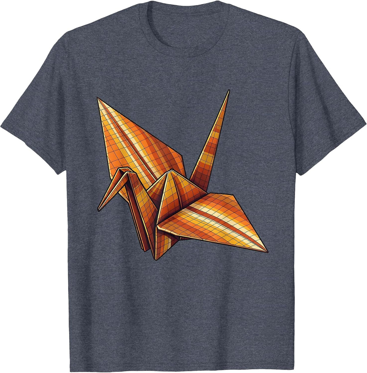 Origami Crane Graph Paper Math Teacher Design T-Shirt - Heather Blue