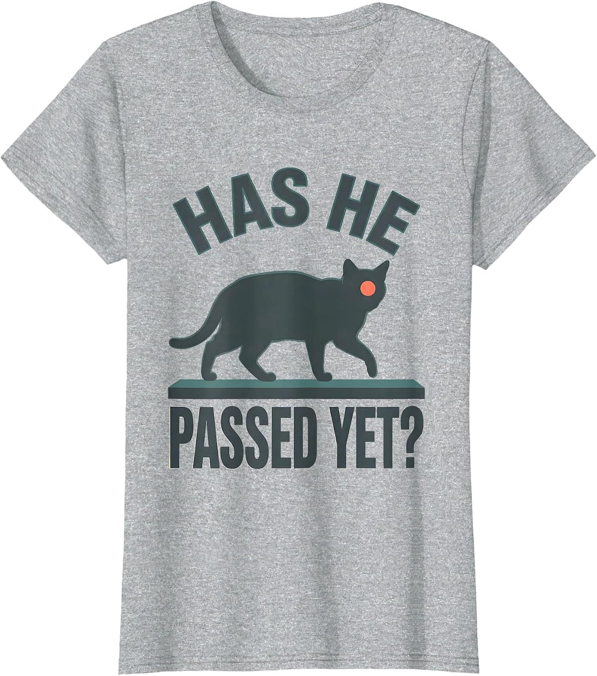 Women's Has He Passed Yet Dark Humor Gothic Cat Raven Gift T-Shirt - Heather Grey