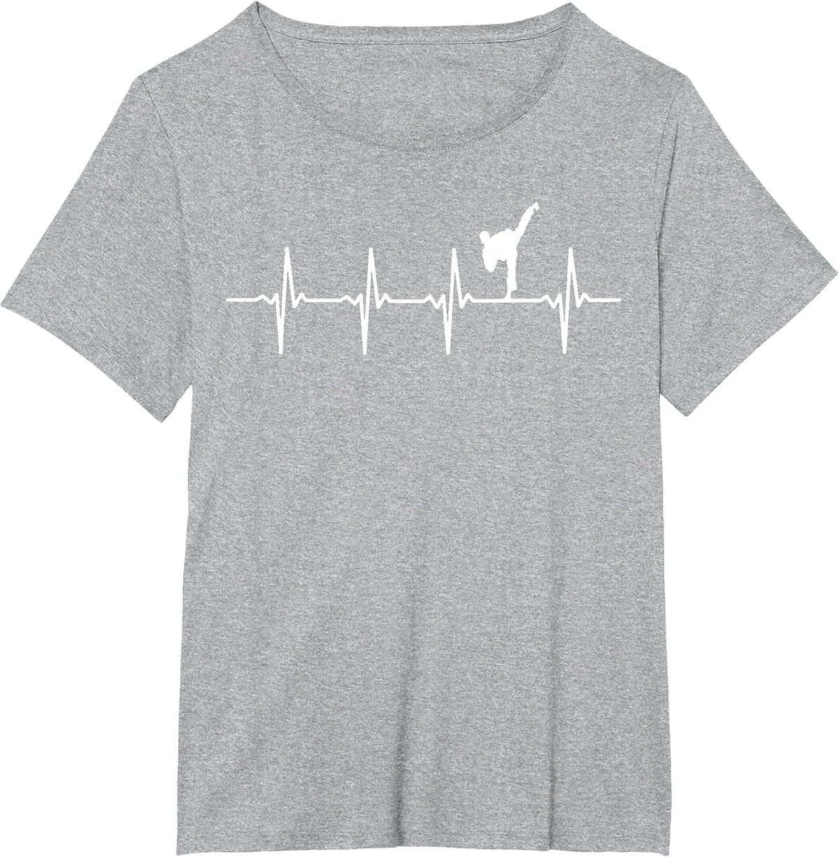 Karate & Taekwondo Heartbeat - Black Belt Karateka T-Shirt - Heather Grey