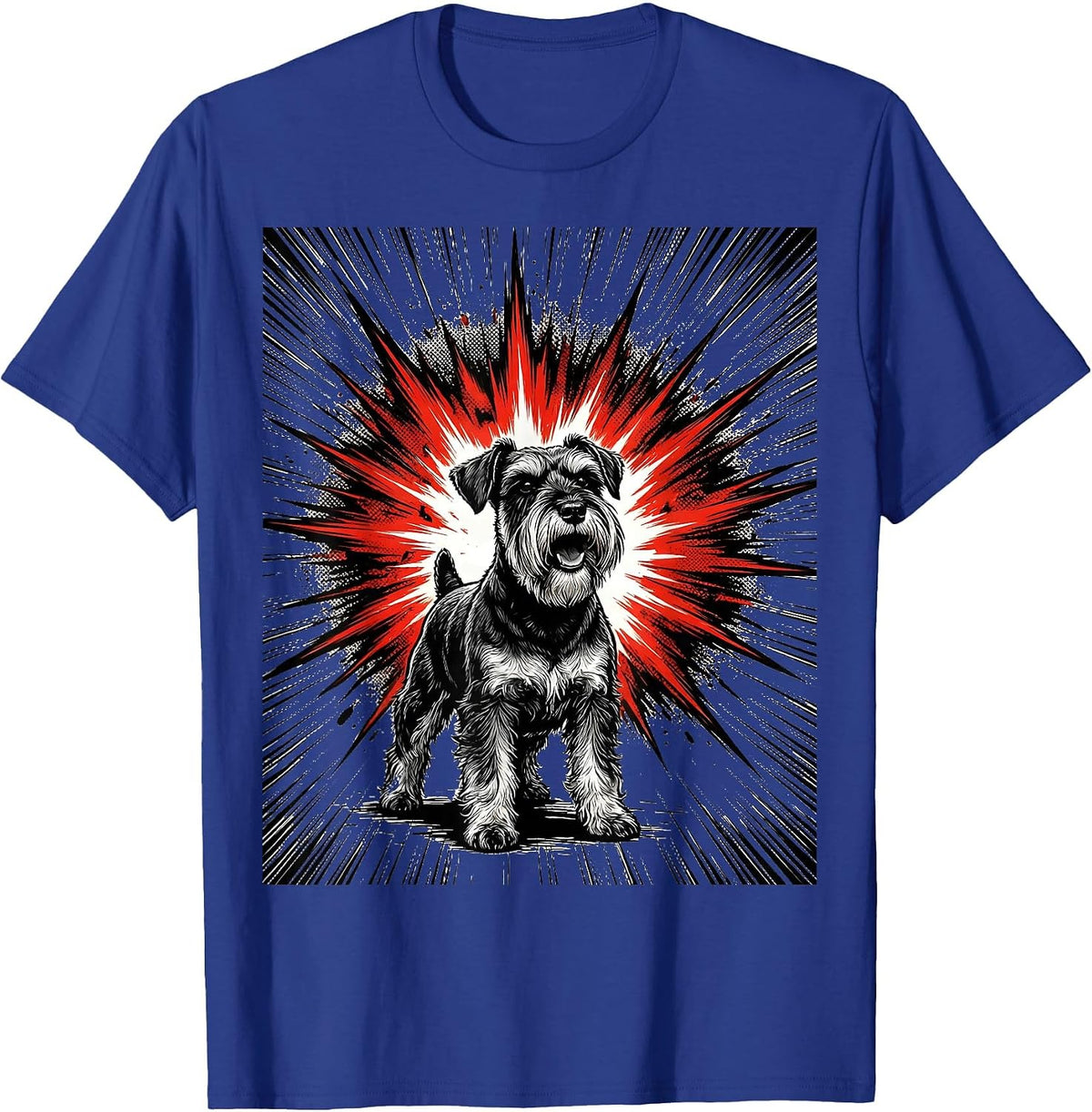 Men's Miniature Schnauzer Comic Book Dog Lover Gift T-Shirt - Royal Blue