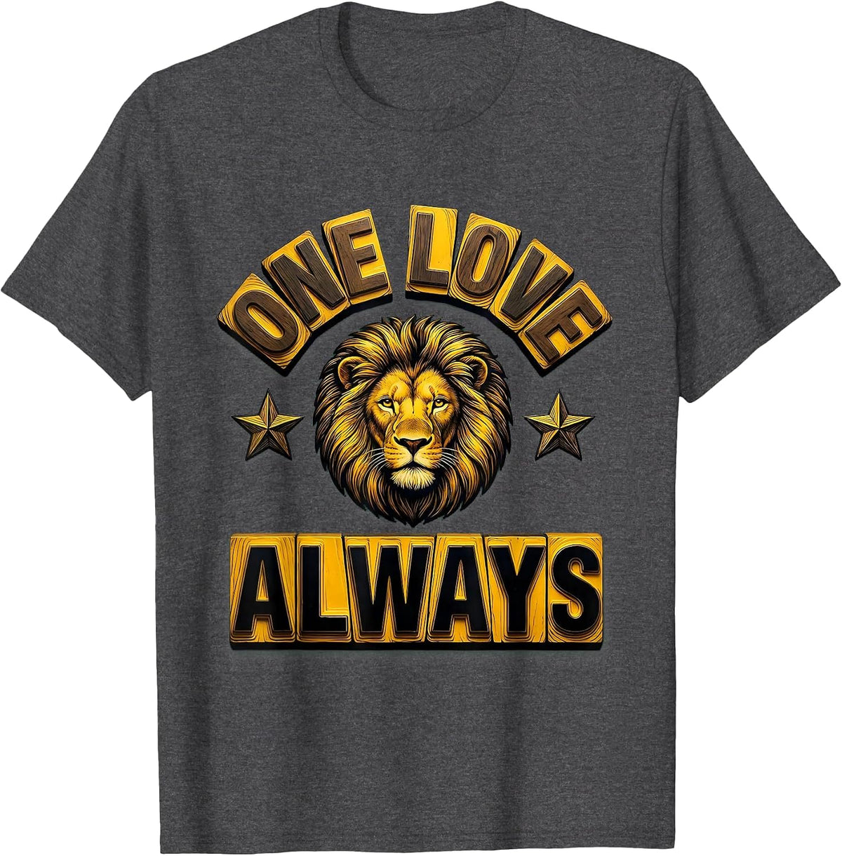 One Love Always Jamaica Reggae Inspired Design T-Shirt - Dark Heather Grey