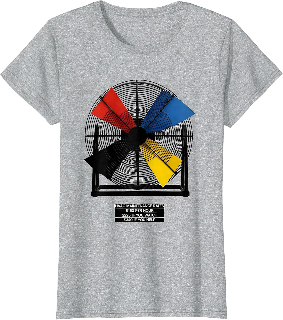 Women's HVAC Maintenance Rates Funny HVAC Technician Trade Humor T-Shirt - Heather Grey