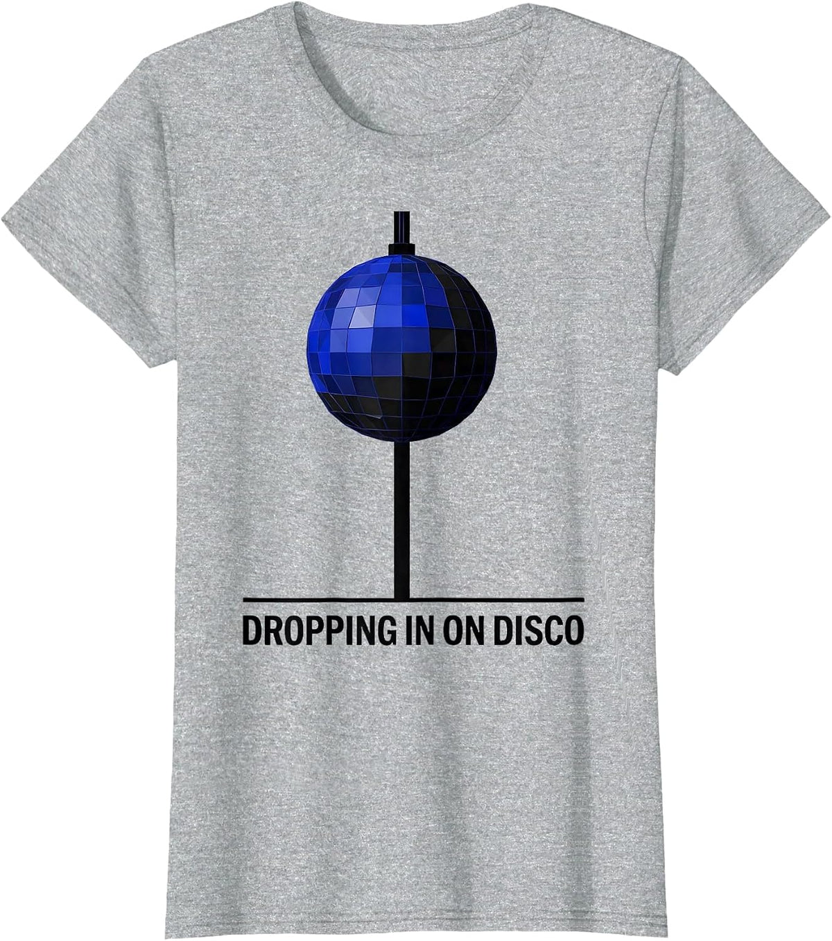 Dropping In On Disco Retro 70s Disco Party Nostalgia T-Shirt - Heather Grey