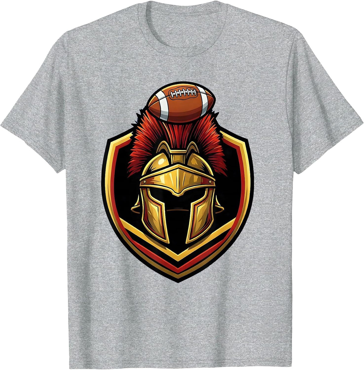 Men's Gladiator Rugby Helmet Crest Graphic T-Shirt - Heather Grey