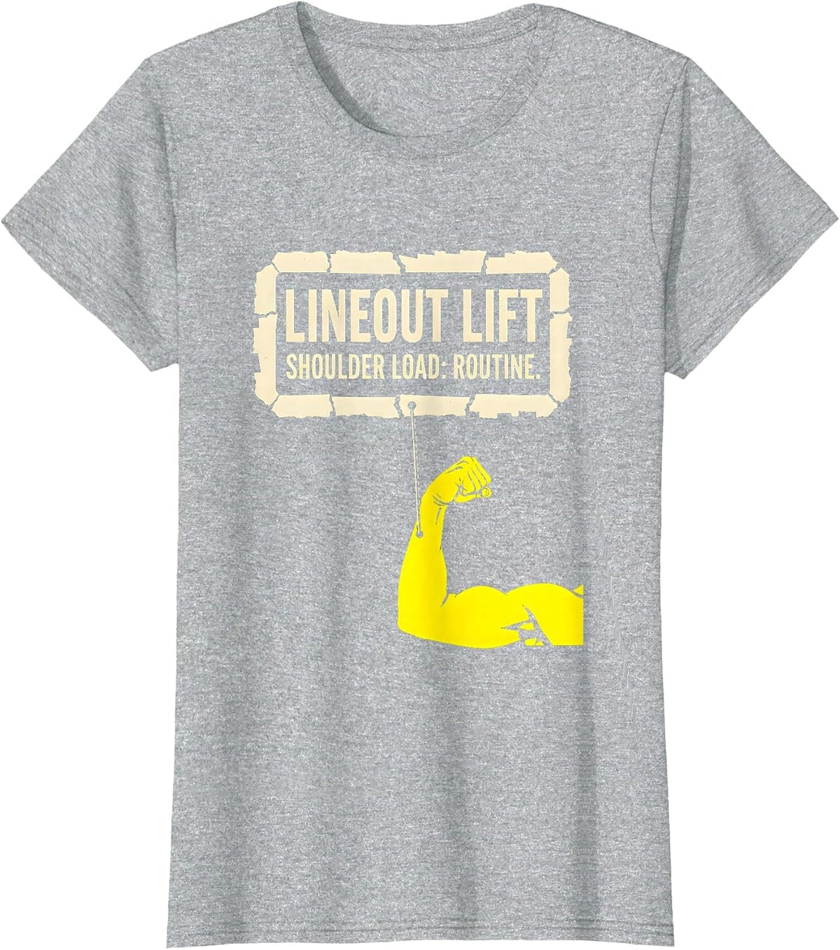 Women's Lineout Lift Shoulder Load Routine Funny Rugby Player Gift T-Shirt - Heather Grey