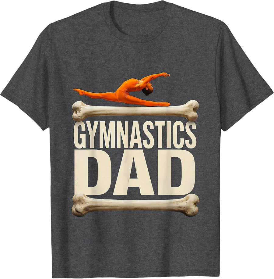 Men's Gymnastics Dad Funny Gymnast Father Family Pride Humor T-Shirt - Dark Heather Grey