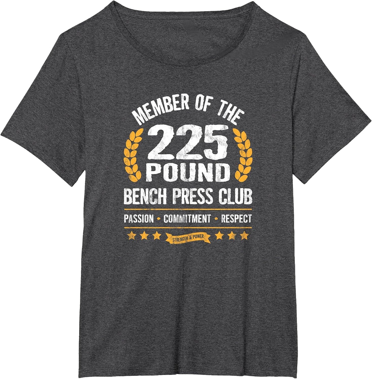 Bench Press Club Strong Men Women Gym 235 Pounds T-Shirt - Dark Heather Grey
