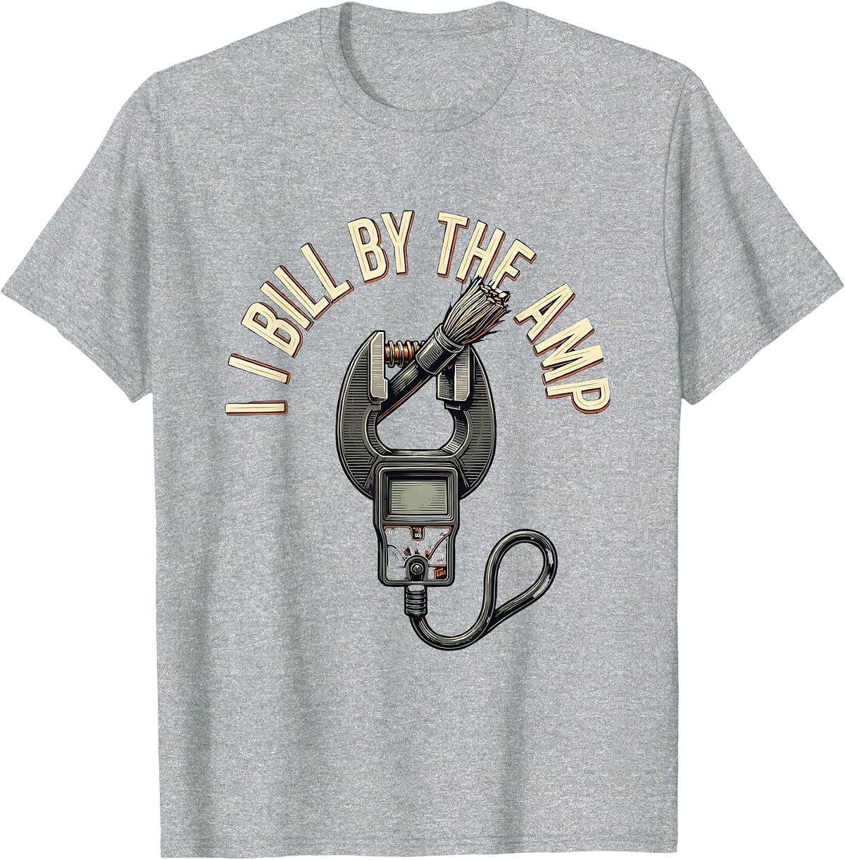 Men's I Bill By The Amp Funny Electrician Lineman Gift T-Shirt - Heather Grey