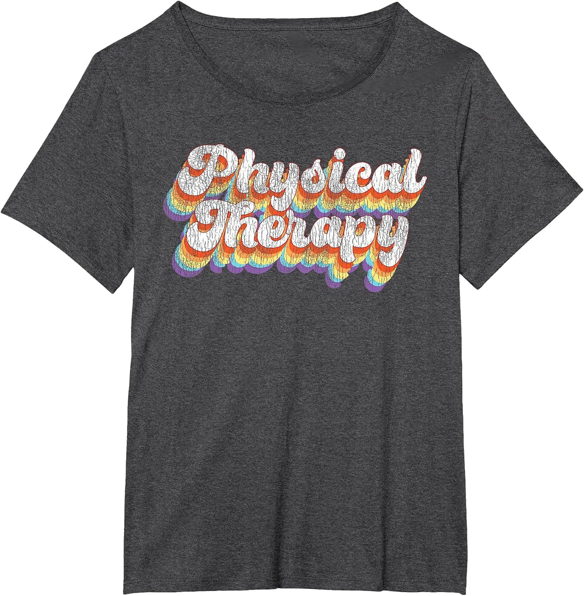 Physical Therapy Therapist Assistant Retro Vintage T-Shirt - Dark Heather Grey