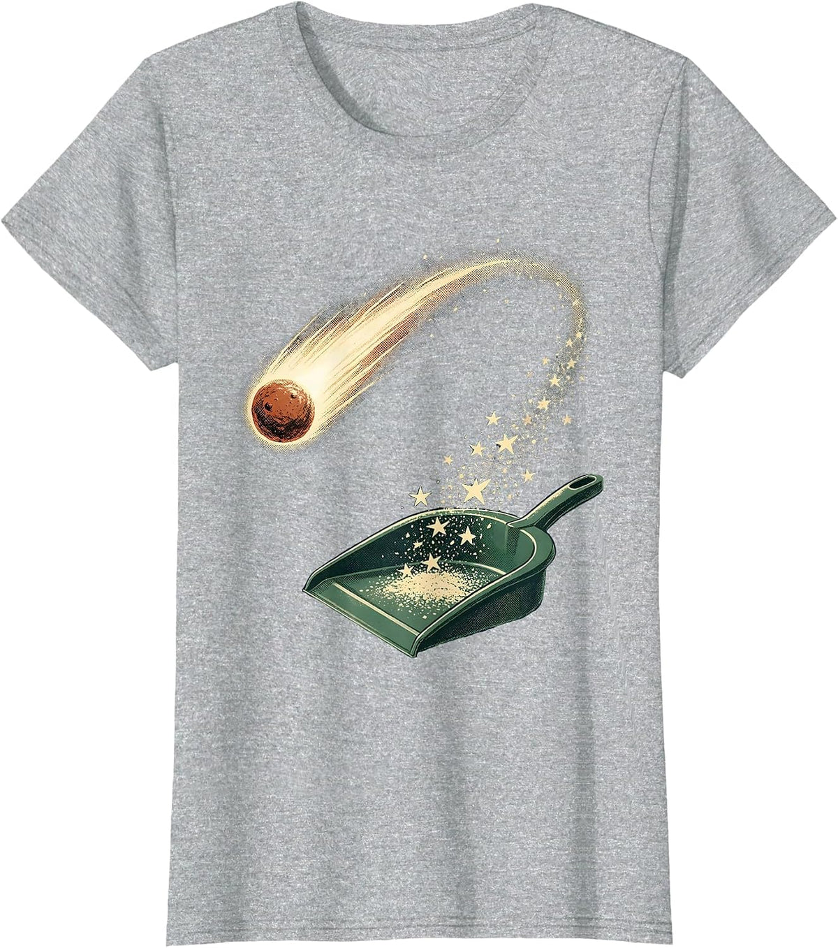 Vintage Comet Retro Astronomy Space Enthusiast T-Shirt - Heather Grey