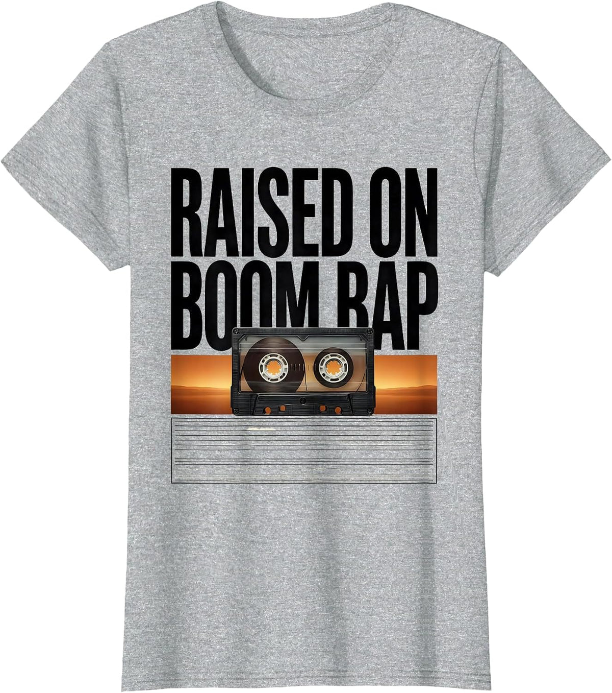 Raised On Boom Bap Old School Hip Hop Retro 80s 90s Gifts T-Shirt - Heather Grey