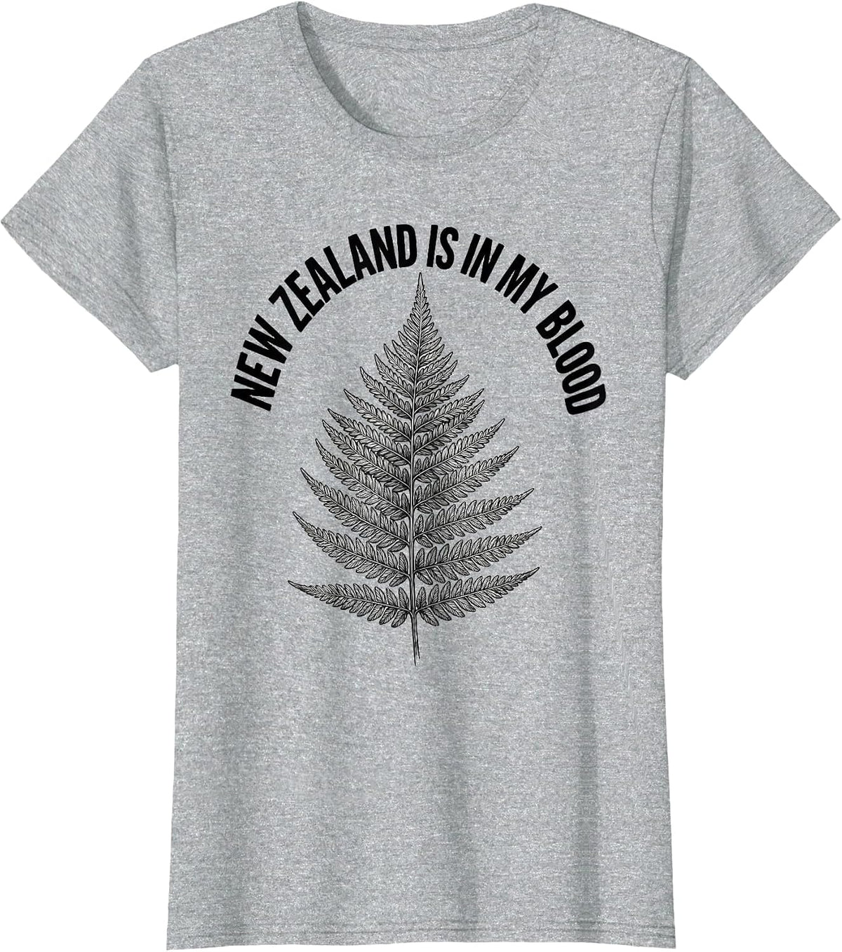 Women's New Zealand Is In My Blood National Pride Rugby Fan Kiwi T-Shirt - Heather Grey