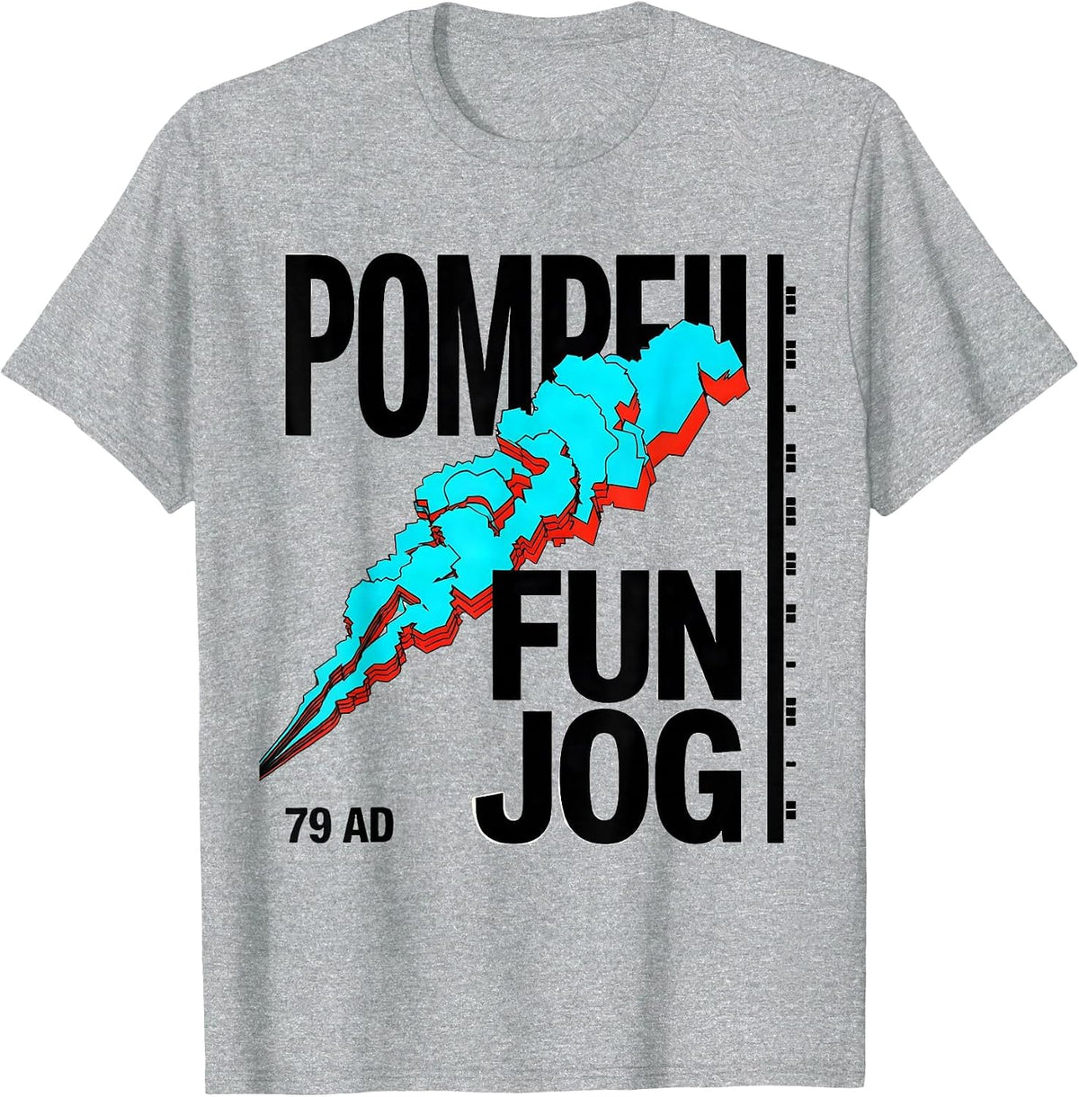 Men's Pompeii Fun Jog 79 AD Funny History Buff Geography T-Shirt - Heather Grey