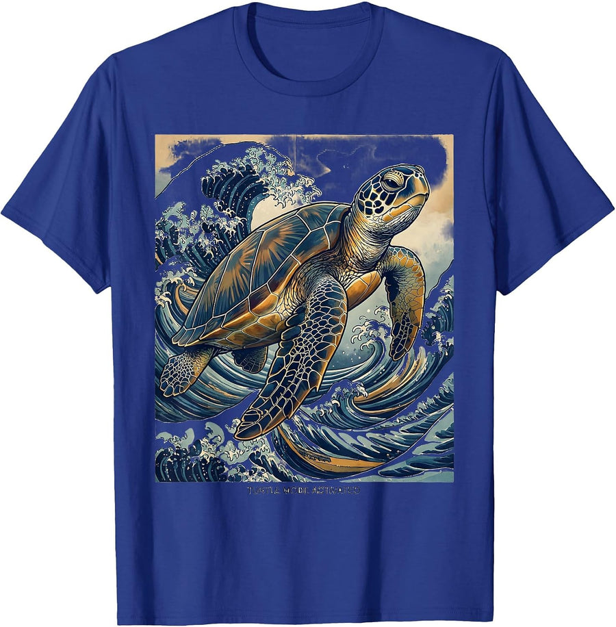 Turtle Mode Activated Fun Turtle Design T-Shirt - Royal Blue