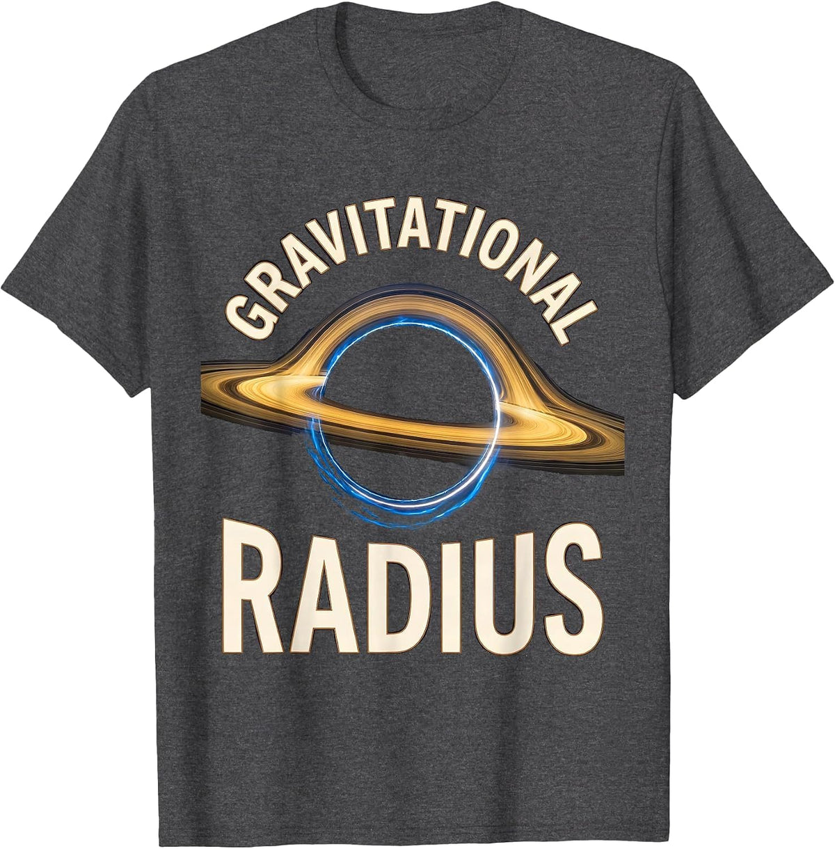 Men's Gravitational Radius Cosmic Black Hole Physics T-Shirt - Dark Heather Grey