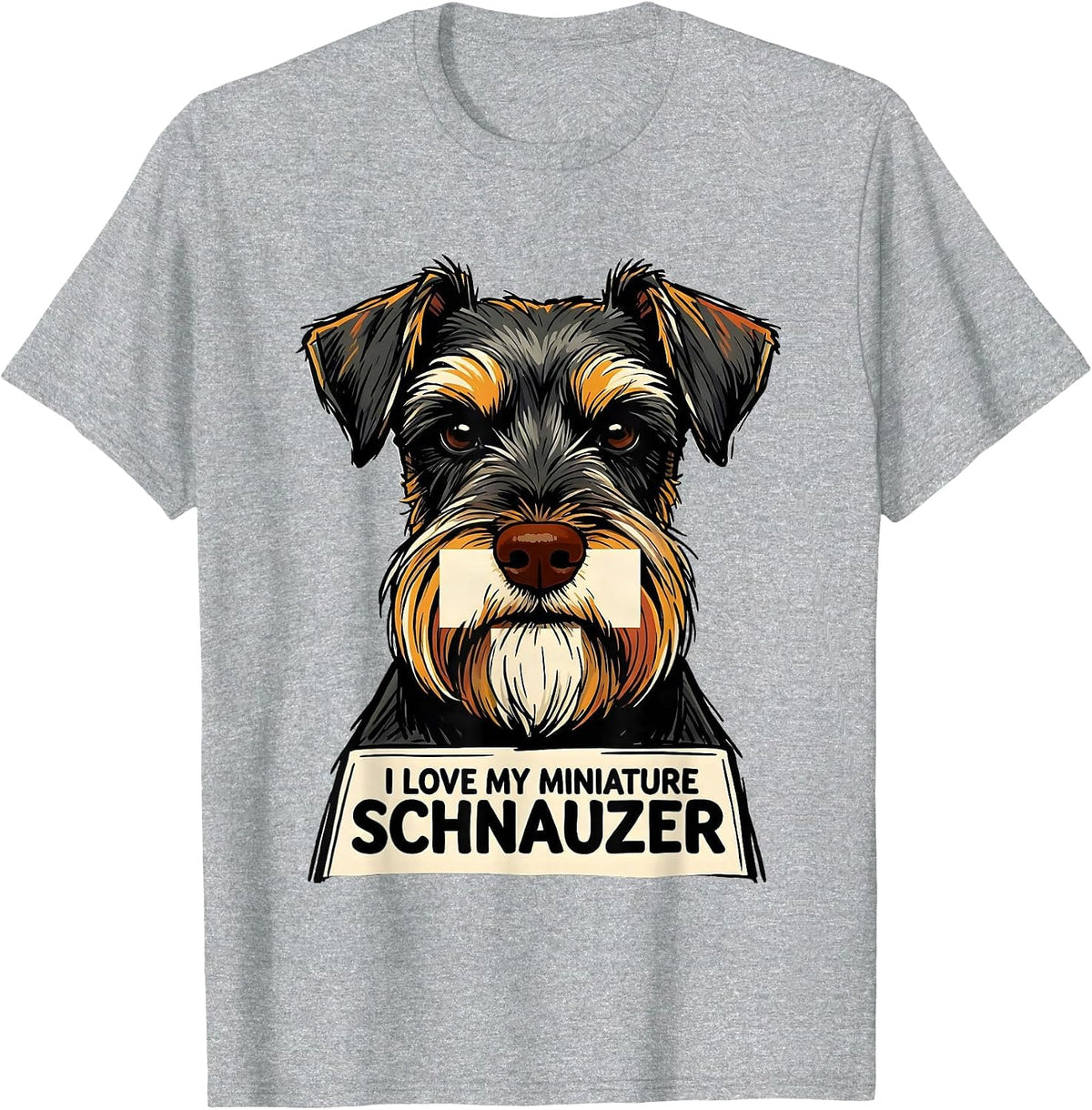 Men's I Love My Miniature Schnauzer Funny Dog Lover Breed Pride T-Shirt - Heather Grey