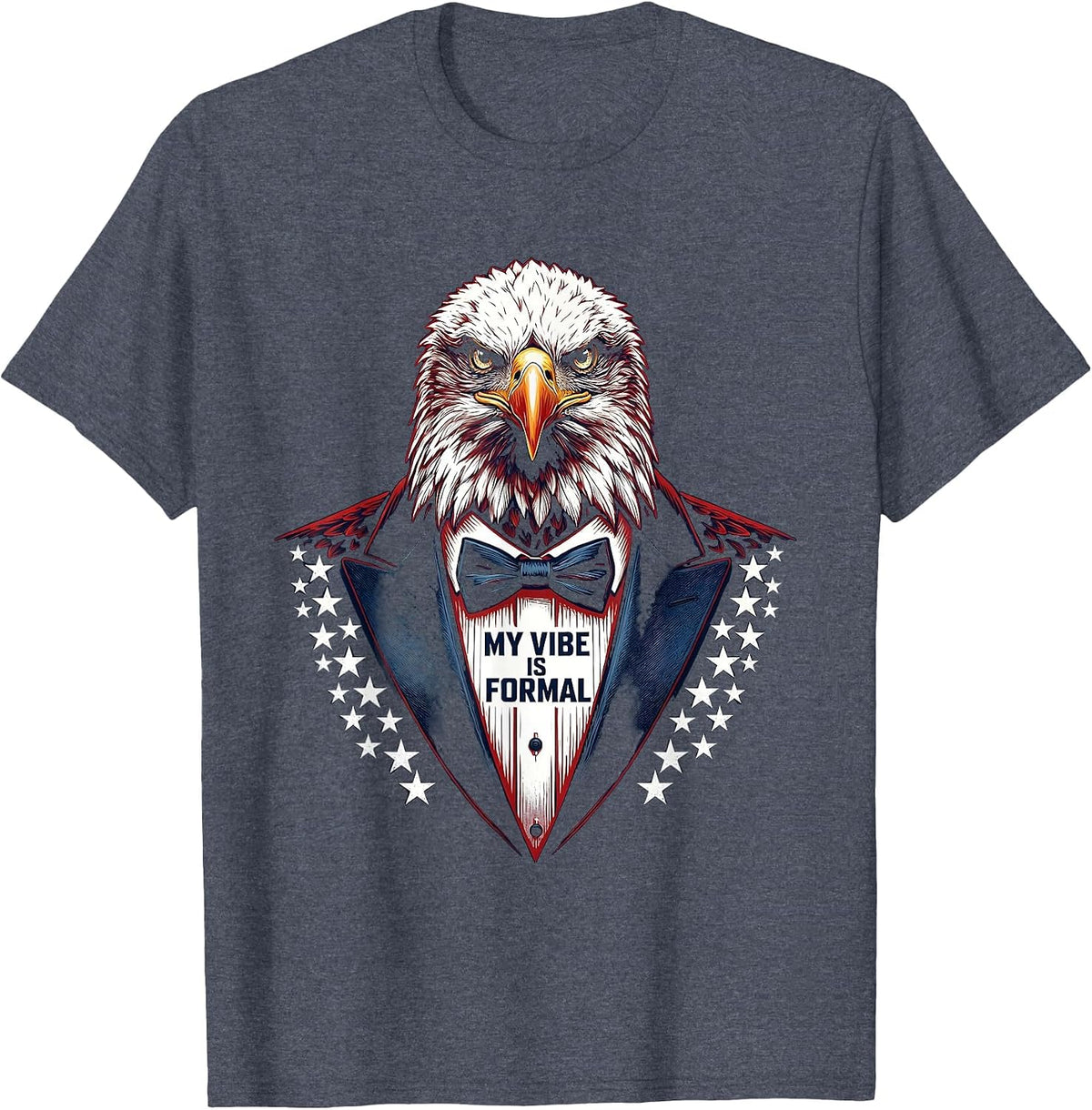 My Vibe Is Formal Tuxedo Graphic Design T-Shirt - Heather Blue