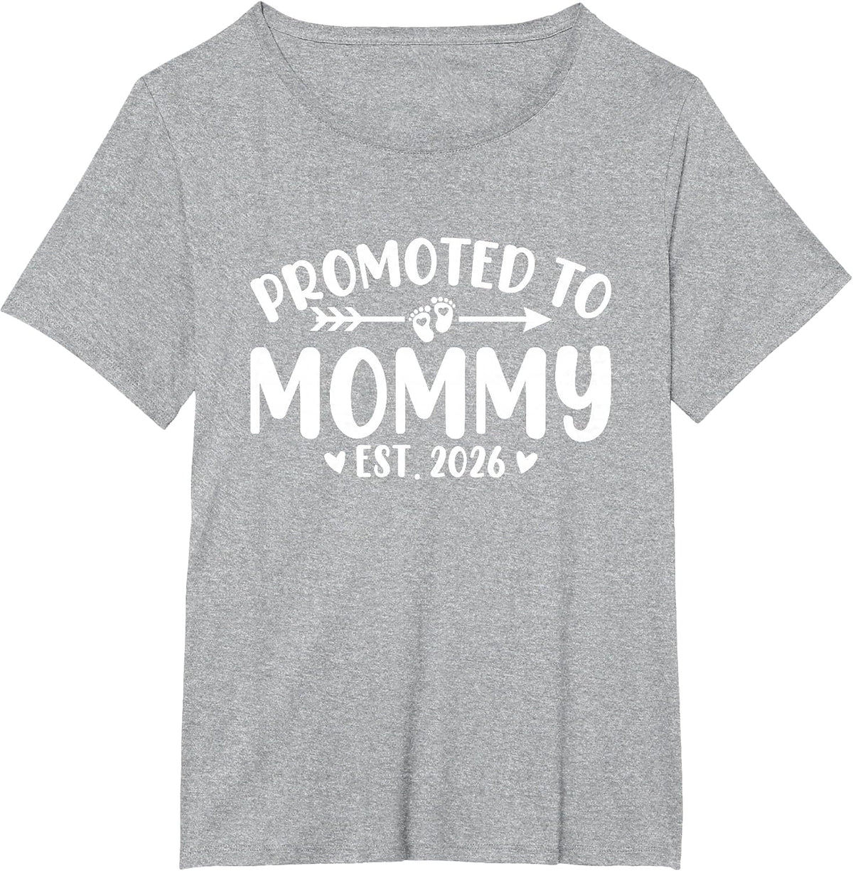 Promoted to Mommy 2026 Soon to Be Mom Baby Reveal to New Mom T-Shirt - Heather Grey