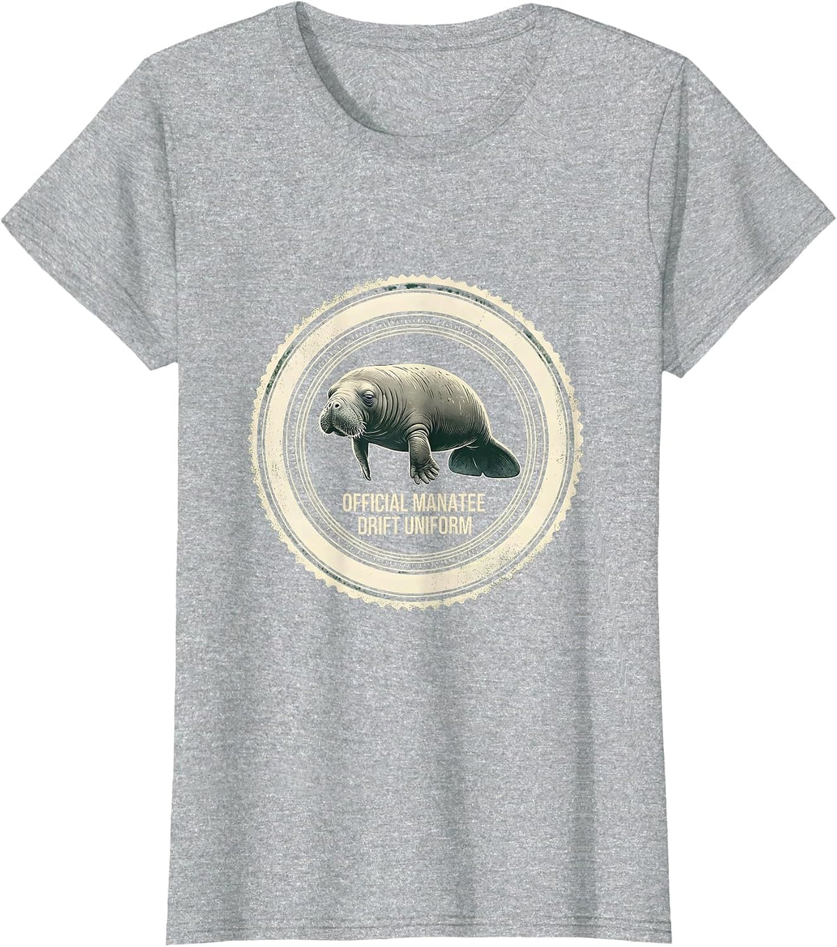 Official Manatee Drift Uniform Rubber Stamp Manatee Lover T-Shirt - Heather Grey