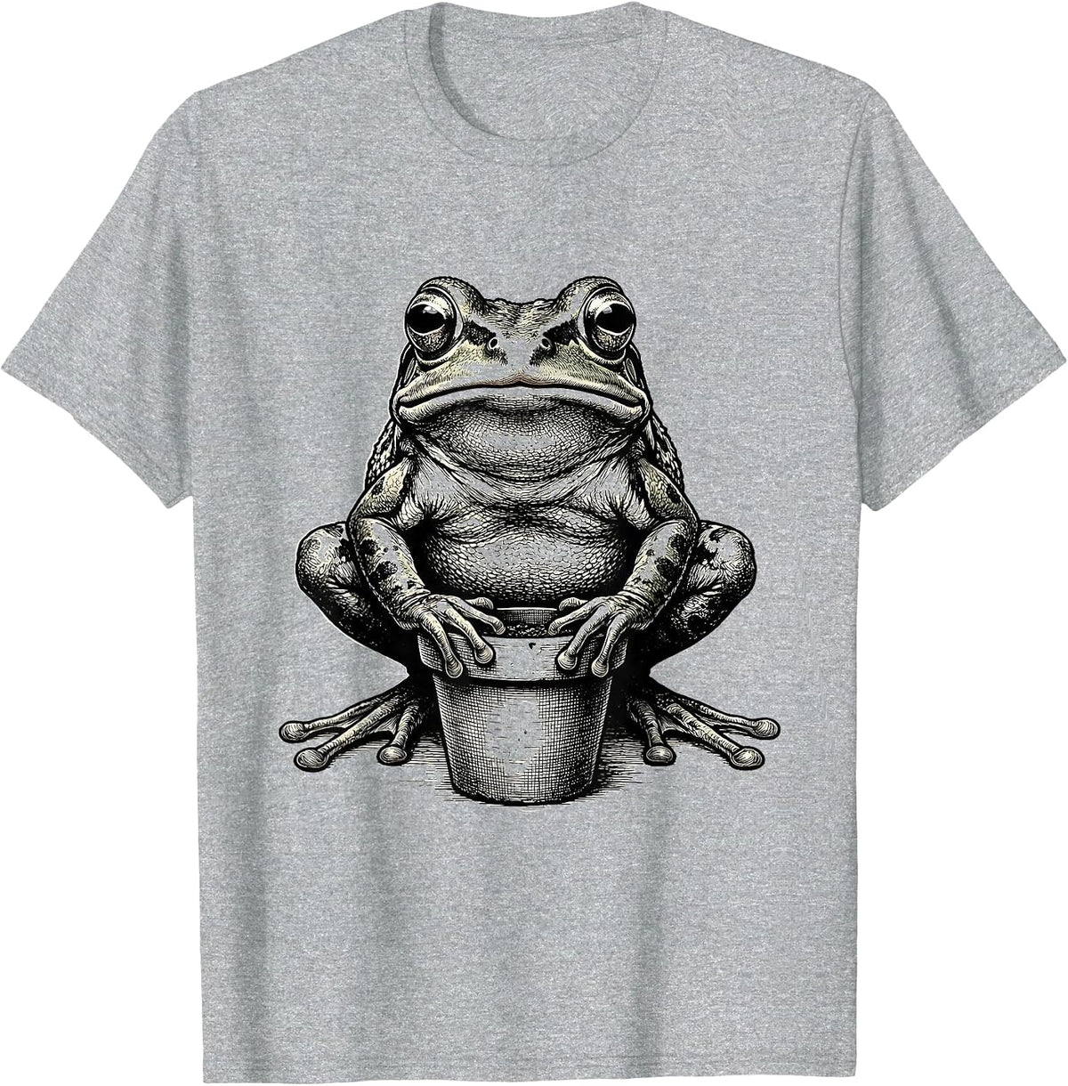Men's Squat Frog Absurdist Humor Novelty Gift T-Shirt - Heather Grey