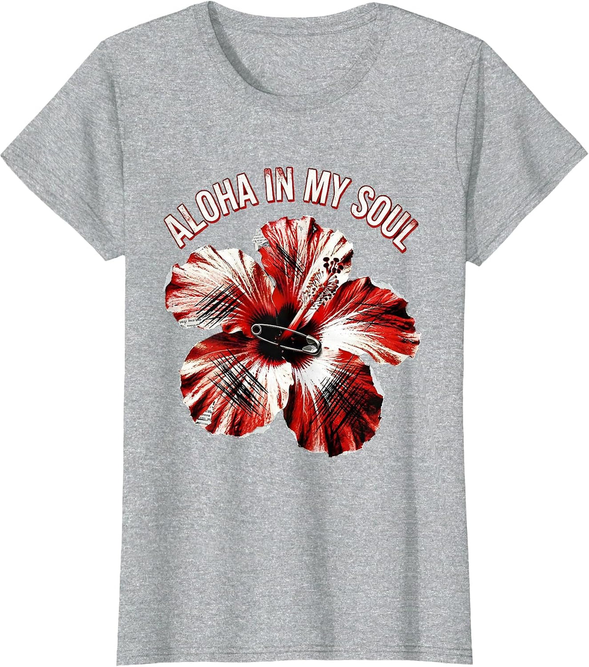 Aloha In My Soul Hawaiian Spirit Design T-Shirt - Heather Grey