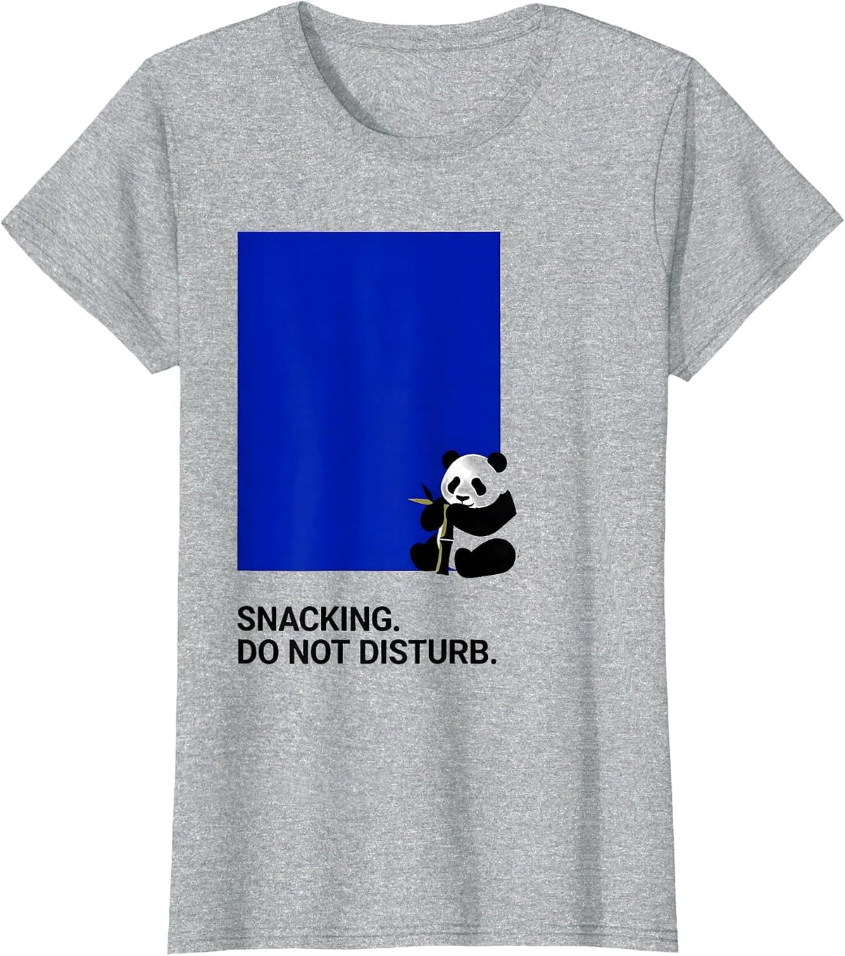 Snacking. Do Not Disturb. Funny Panda Humor Kawaii Cute T-Shirt - Heather Grey