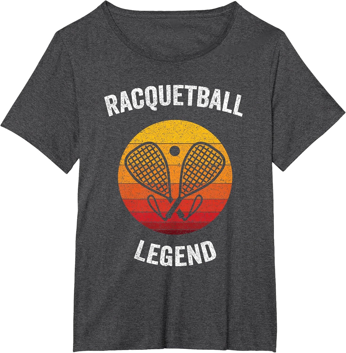 Racquetball Legend | Vintage Tennis Racquet Ball T-Shirt - Dark Heather Grey