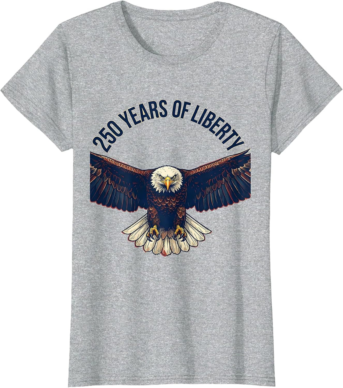 250 Years of Liberty Bald Eagle Patriotic 250th Anniversary T-Shirt - Heather Grey