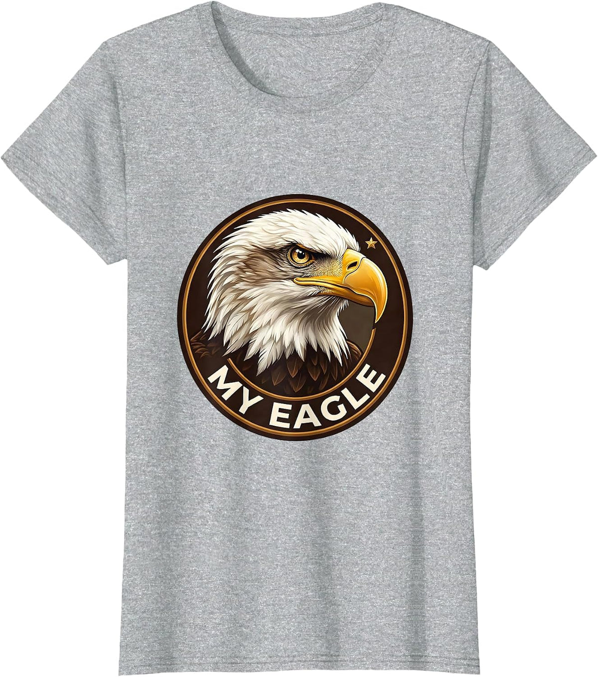 Women's My Eagle Bald Eagle Mascot Fan Pride Family Humor T-Shirt - Heather Grey