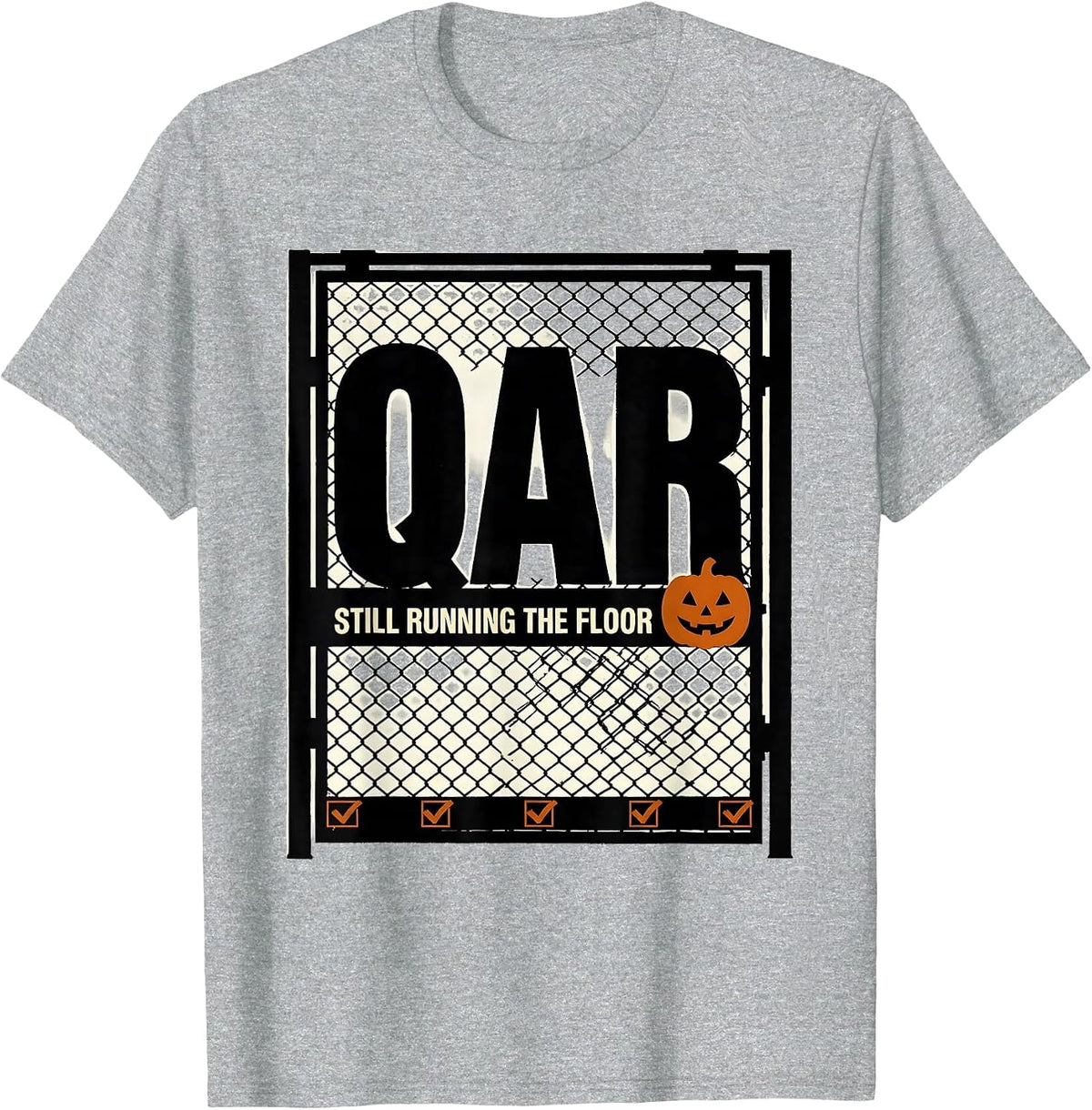 Men's QAR Still Running The Floor Funny Vet Tech Halloween T-Shirt - Heather Grey