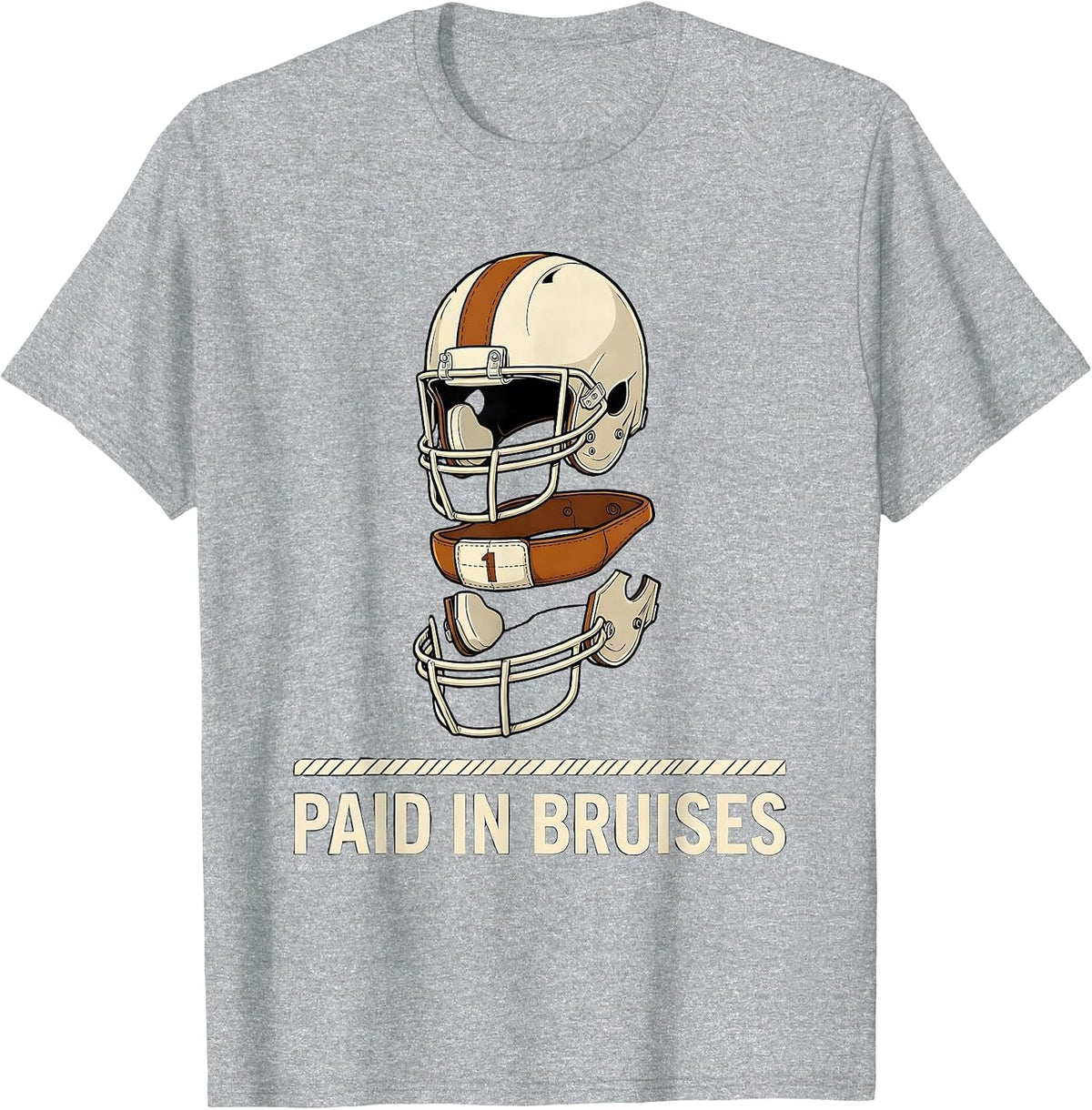 Men's Paid In Bruises Exploded View Technical Football Lineman T-Shirt - Heather Grey