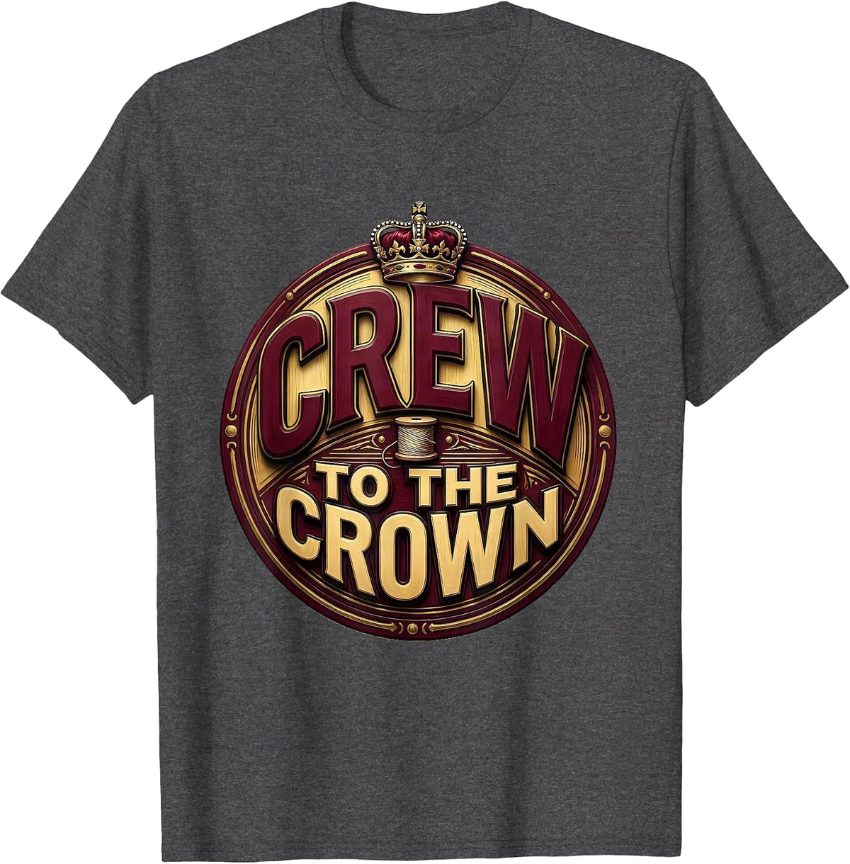 Crew To The Crown Funny Dental Hygienist Vintage Collegiate T-Shirt - Dark Heather Grey