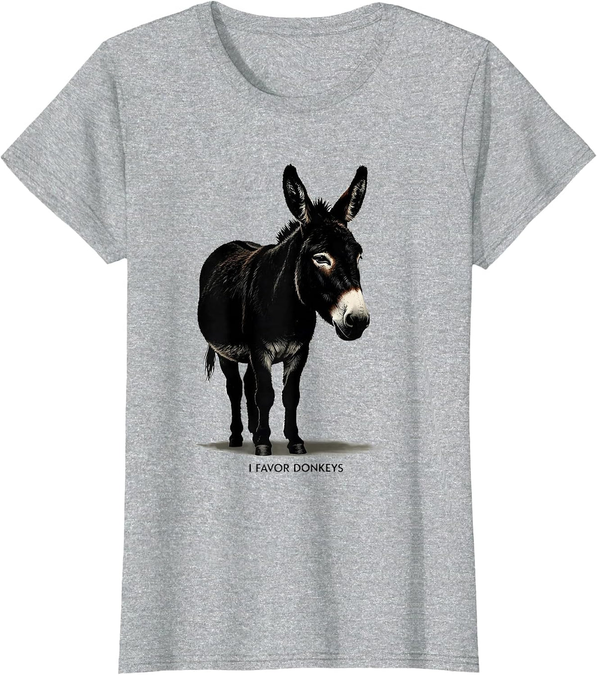 Women's I Favor Donkeys Funny Farm Animal Quirky Humor T-Shirt - Heather Grey