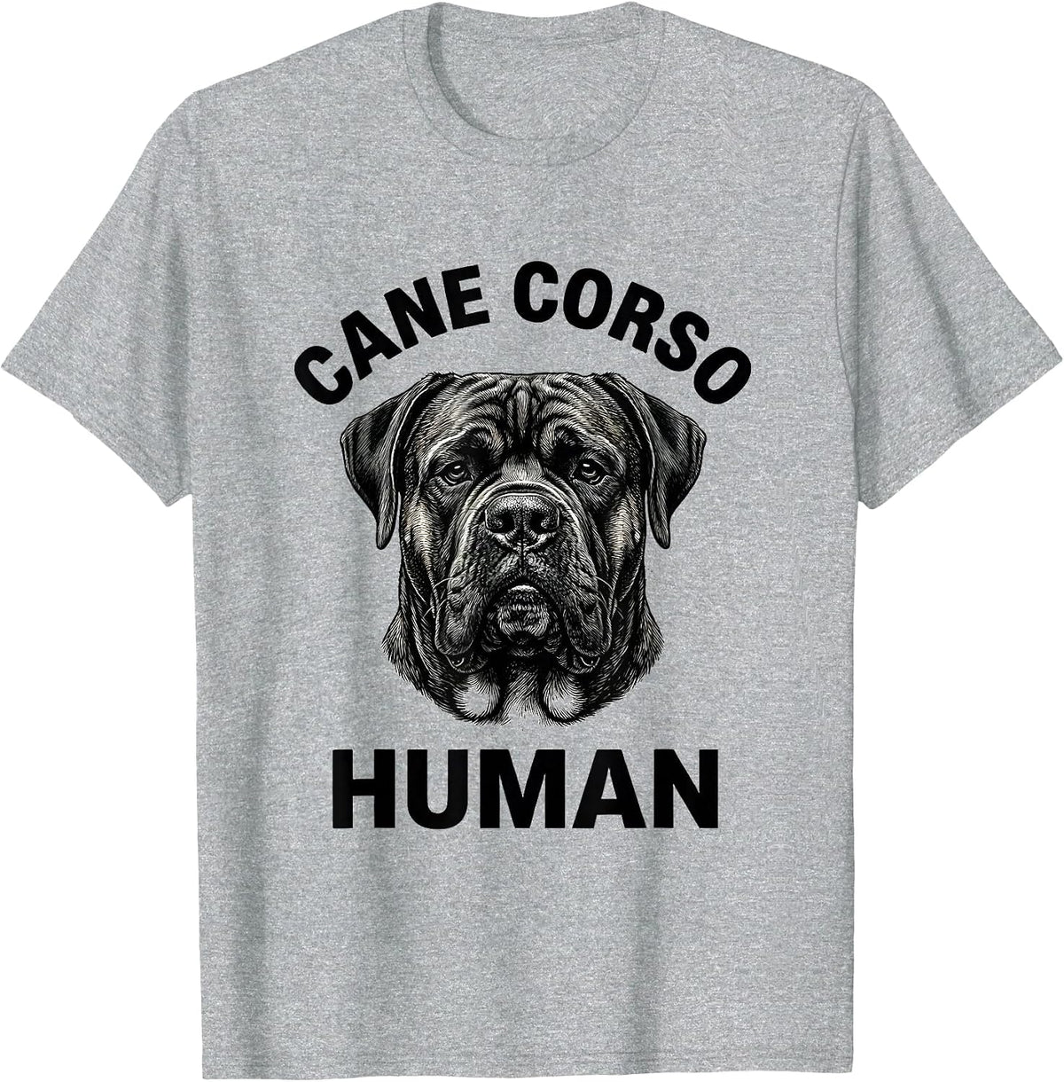 Men's Cane Corso Human Monochromatic Dog Owner Pride T-Shirt - Heather Grey