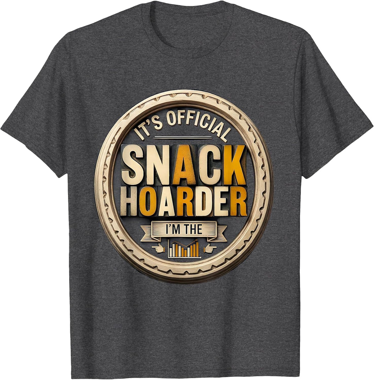 Men's It's Official I'm The Snack Hoarder Funny Family Dad Gift T-Shirt - Dark Heather Grey