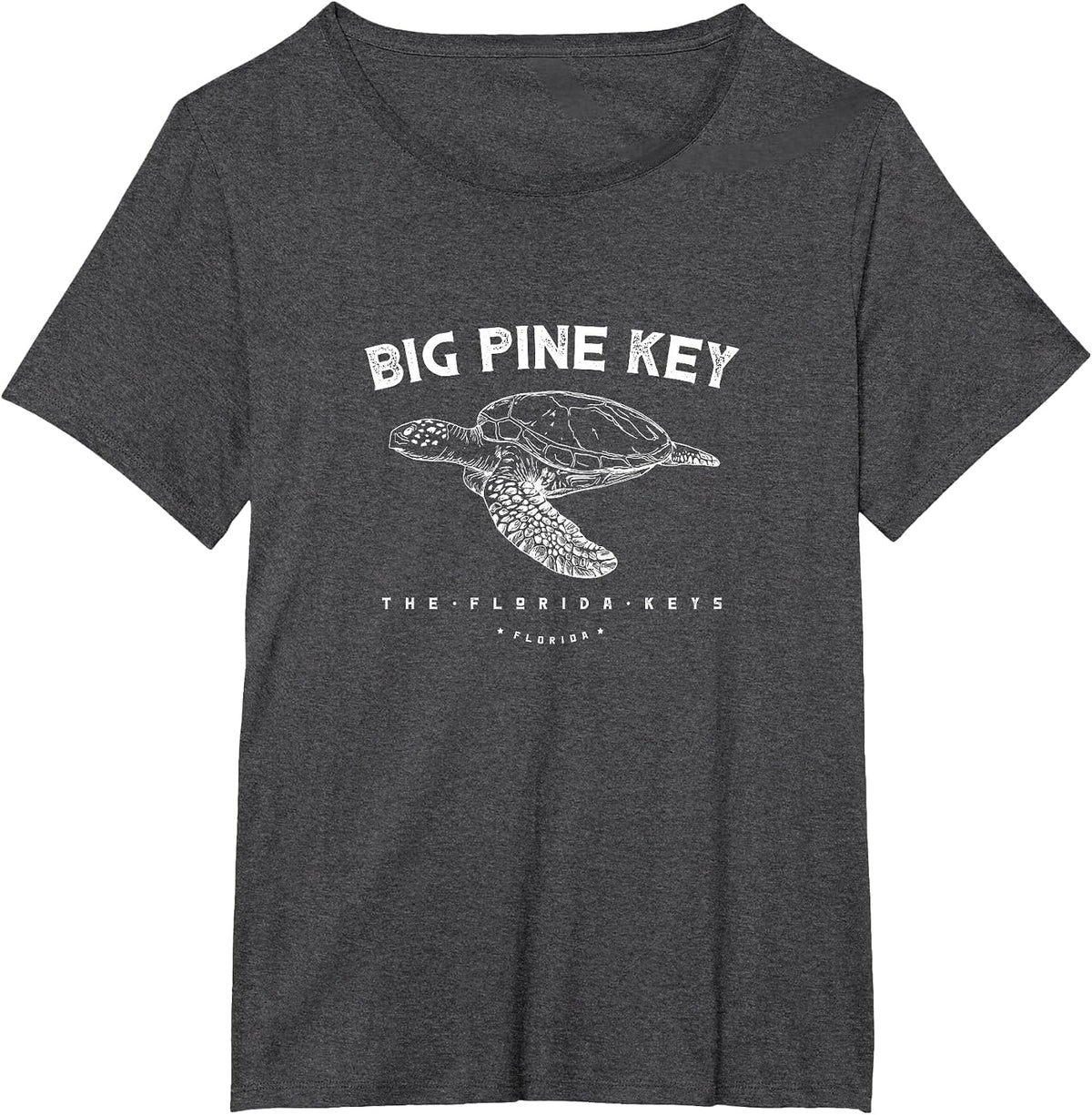 Big Pine Key FL Keys Scuba Fishing Diving Tee T-Shirt - Dark Heather Grey