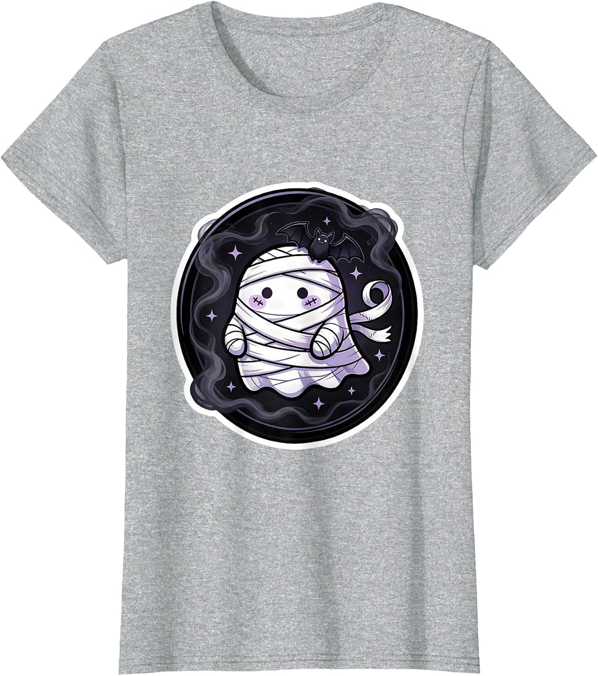 Emo Bandage Unraveling Into Dark Smoke Design T-Shirt - Heather Grey