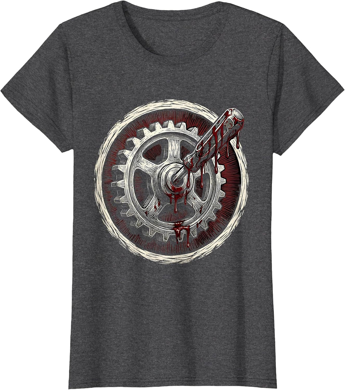 Women's Bloody Screwdriver Gear Problem Solved Graphic T-Shirt - Dark Heather Grey