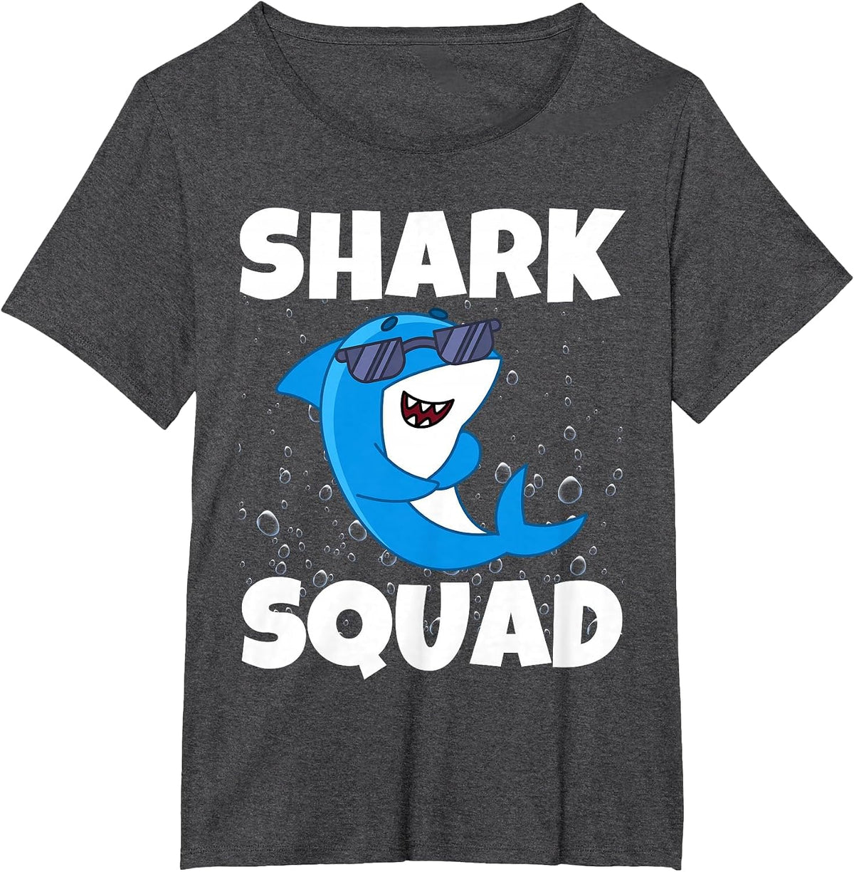 Shark Squad Birthday Boy Girl Family Matching Bday Party Tee T-Shirt - Dark Heather Grey