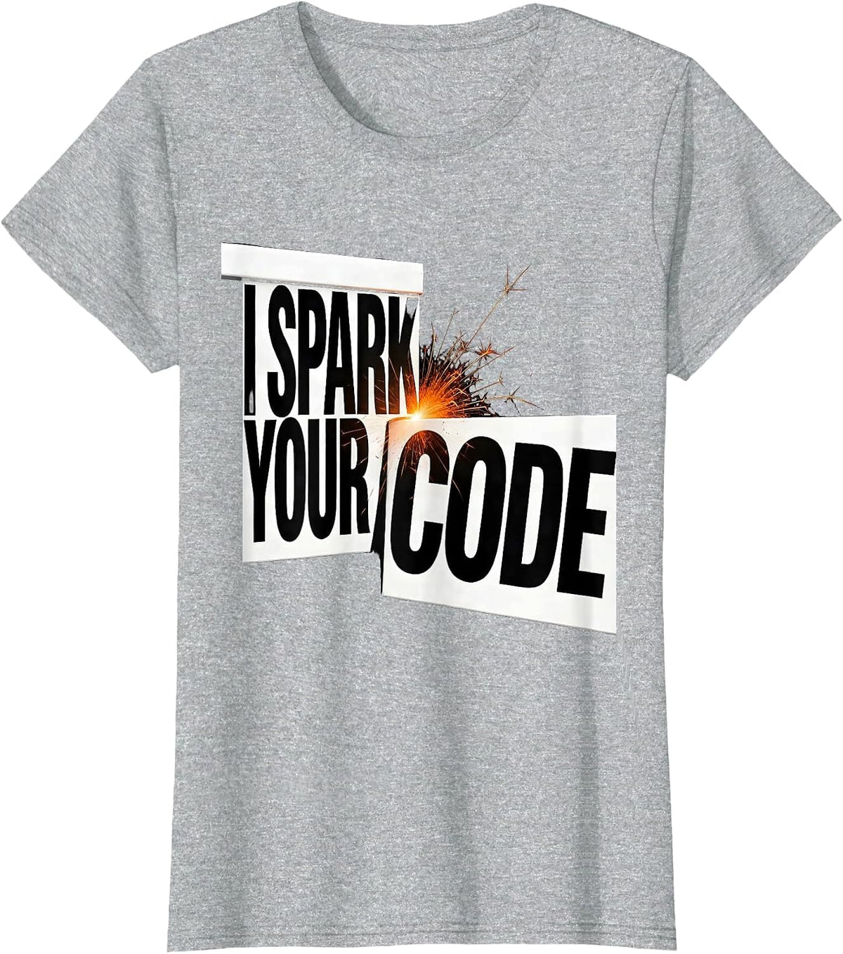 I Spark Your Code Funny Couples Halloween Matching T-Shirt - Heather Grey