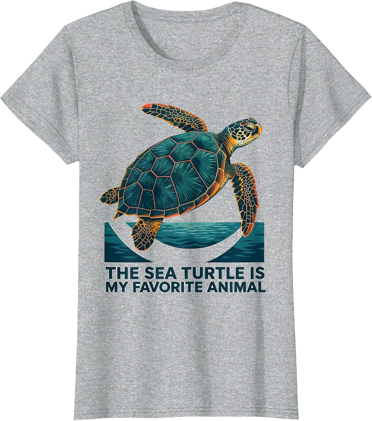 The Sea Turtle Is My Favorite Animal Retro Ocean Animal T-Shirt - Heather Grey